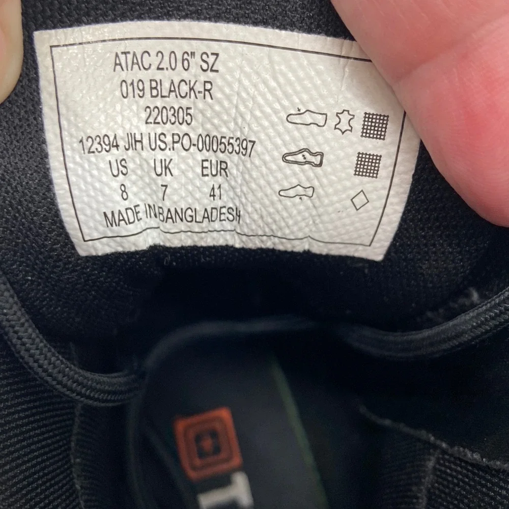5.11 Tactical Boots Mens 8 Black ATAC 2.0 6